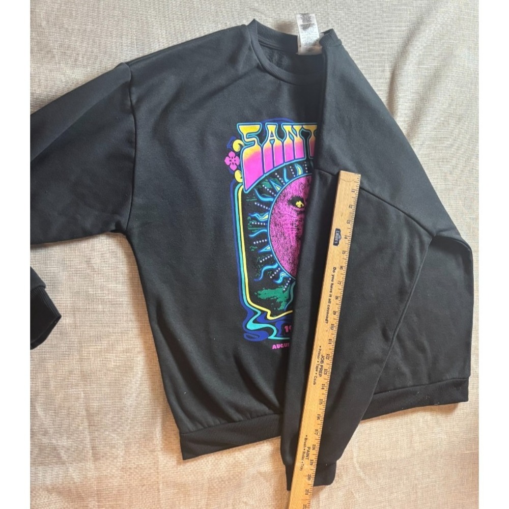 Carlos Santana Pullover Crewneck Woodstock 1969 Purple Lion Womens Large - Picture 9 of 9